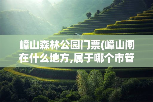 嶂山森林公园门票(嶂山闸在什么地方,属于哪个市管理?)