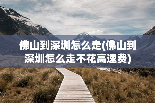 佛山到深圳怎么走(佛山到深圳怎么走不花高速费)