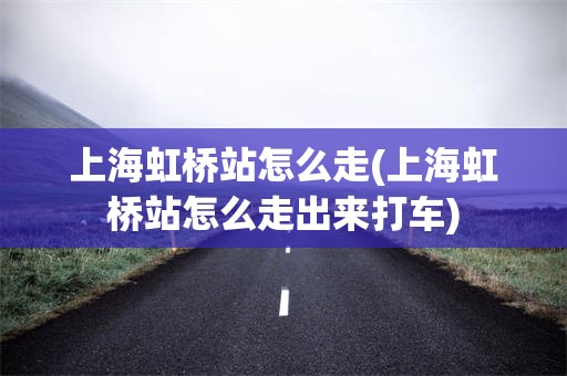 上海虹桥站怎么走(上海虹桥站怎么走出来打车)