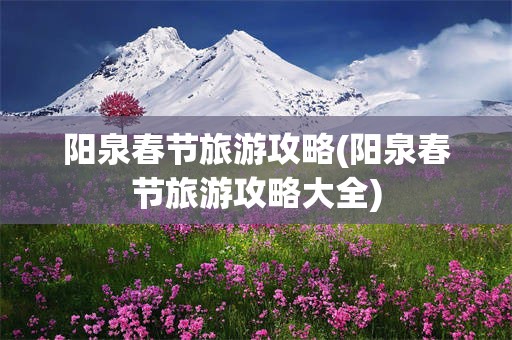 阳泉春节旅游攻略(阳泉春节旅游攻略大全)