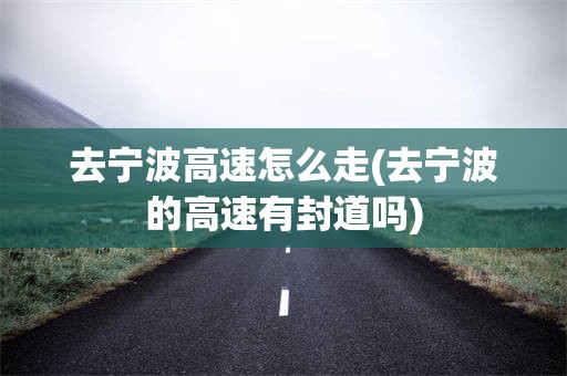 去宁波高速怎么走(去宁波的高速有封道吗)