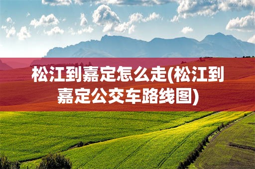 松江到嘉定怎么走(松江到嘉定公交车路线图)