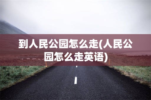 到人民公园怎么走(人民公园怎么走英语)