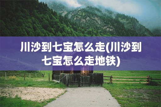 川沙到七宝怎么走(川沙到七宝怎么走地铁)