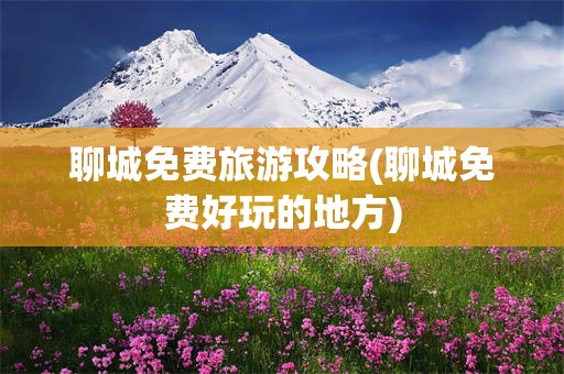 聊城免费旅游攻略(聊城免费好玩的地方)