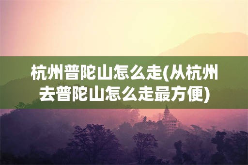 杭州普陀山怎么走(从杭州去普陀山怎么走最方便)