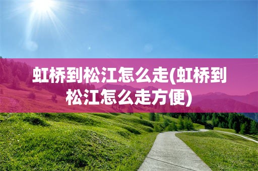 虹桥到松江怎么走(虹桥到松江怎么走方便)