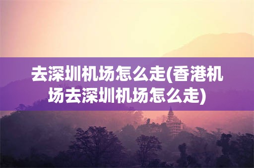 去深圳机场怎么走(香港机场去深圳机场怎么走)