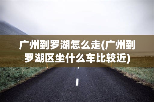 广州到罗湖怎么走(广州到罗湖区坐什么车比较近)