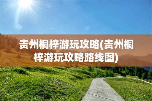 贵州桐梓游玩攻略(贵州桐梓游玩攻略路线图)