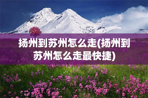 扬州到苏州怎么走(扬州到苏州怎么走最快捷)