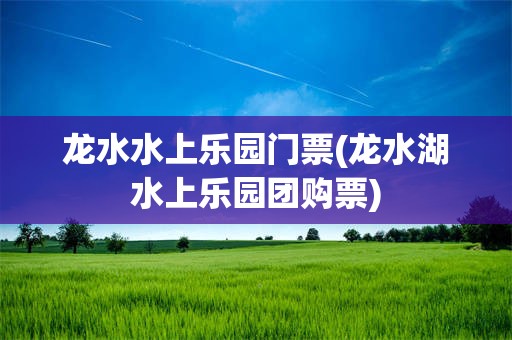 龙水水上乐园门票(龙水湖水上乐园团购票)