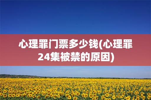 心理罪门票多少钱(心理罪24集被禁的原因)