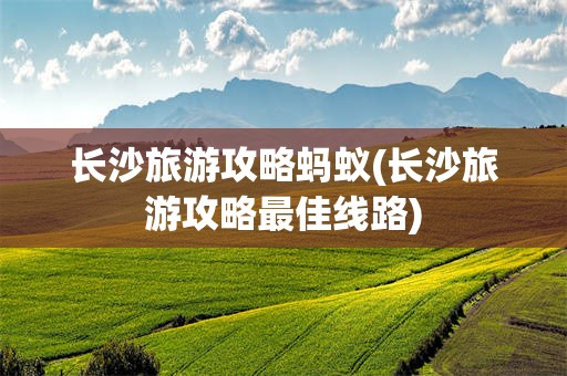 长沙旅游攻略蚂蚁(长沙旅游攻略最佳线路)