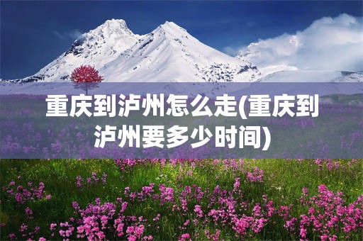 重庆到泸州怎么走(重庆到泸州要多少时间)