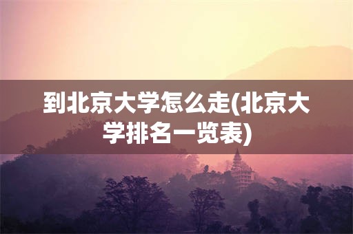 到北京大学怎么走(北京大学排名一览表)