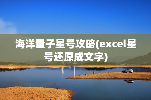 海洋量子星号攻略(excel星号还原成文字)