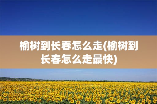 榆树到长春怎么走(榆树到长春怎么走最快)