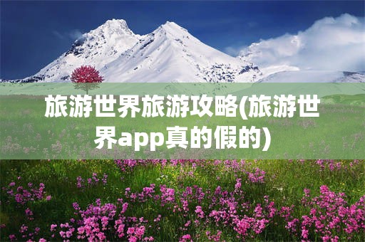 旅游世界旅游攻略(旅游世界app真的假的)