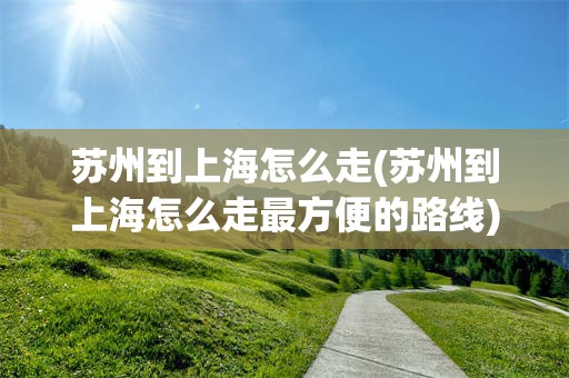 苏州到上海怎么走(苏州到上海怎么走最方便的路线)