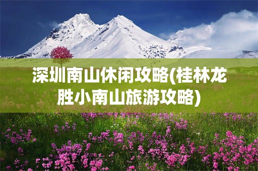 深圳南山休闲攻略(桂林龙胜小南山旅游攻略)