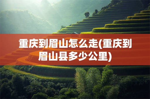 重庆到眉山怎么走(重庆到眉山县多少公里)