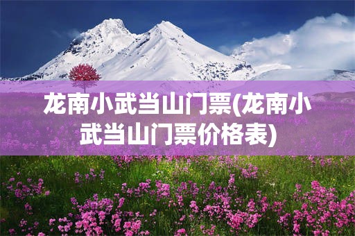 龙南小武当山门票(龙南小武当山门票价格表)