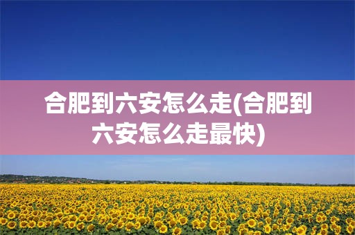 合肥到六安怎么走(合肥到六安怎么走最快)