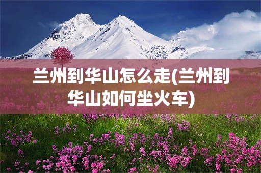 兰州到华山怎么走(兰州到华山如何坐火车)