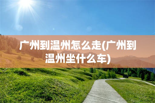 广州到温州怎么走(广州到温州坐什么车)