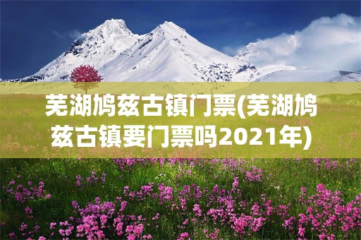 芜湖鸠兹古镇门票(芜湖鸠兹古镇要门票吗2021年)