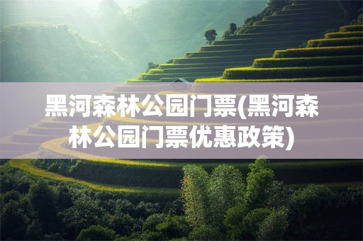 黑河森林公园门票(黑河森林公园门票优惠政策)