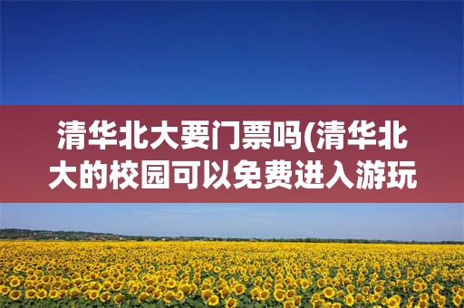 清华北大要门票吗(清华北大的校园可以免费进入游玩么?)