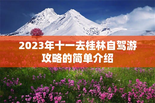 2023年十一去桂林自驾游攻略的简单介绍