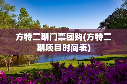 方特二期门票团购(方特二期项目时间表)