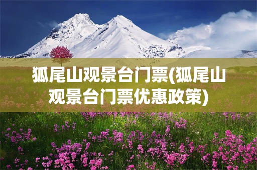 狐尾山观景台门票(狐尾山观景台门票优惠政策)