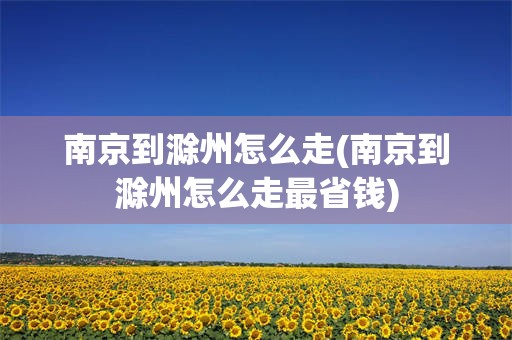 南京到滁州怎么走(南京到滁州怎么走最省钱)