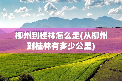 柳州到桂林怎么走(从柳州到桂林有多少公里)