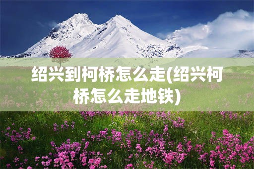 绍兴到柯桥怎么走(绍兴柯桥怎么走地铁)