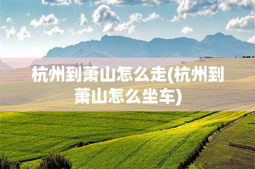 杭州到萧山怎么走(杭州到萧山怎么坐车)