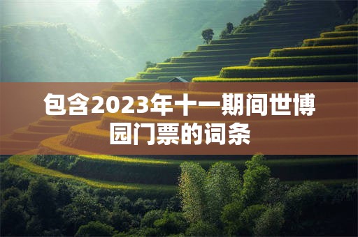 包含2023年十一期间世博园门票的词条