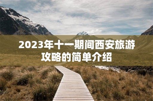 2023年十一期间西安旅游攻略的简单介绍