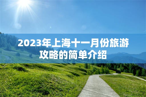 2023年上海十一月份旅游攻略的简单介绍