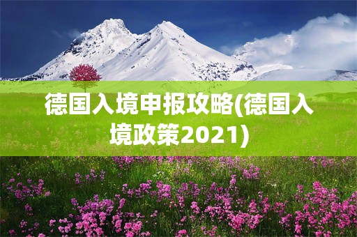 德国入境申报攻略(德国入境政策2021)