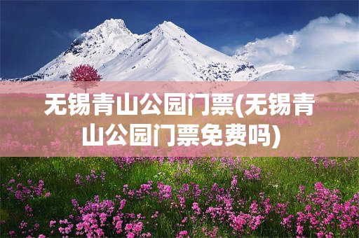 无锡青山公园门票(无锡青山公园门票免费吗)