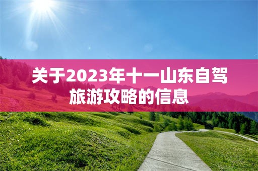 关于2023年十一山东自驾旅游攻略的信息