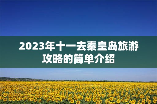 2023年十一去秦皇岛旅游攻略的简单介绍