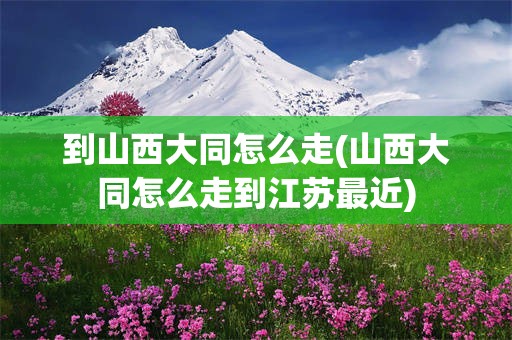 到山西大同怎么走(山西大同怎么走到江苏最近)