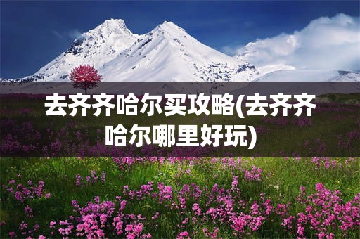 去齐齐哈尔买攻略(去齐齐哈尔哪里好玩)