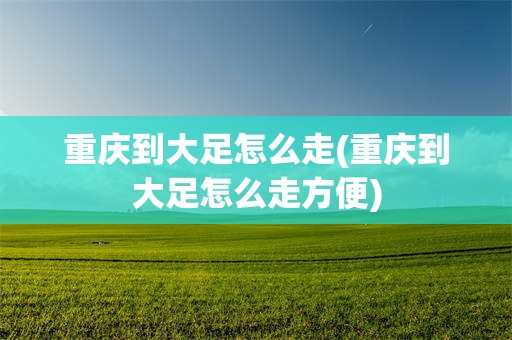 重庆到大足怎么走(重庆到大足怎么走方便)